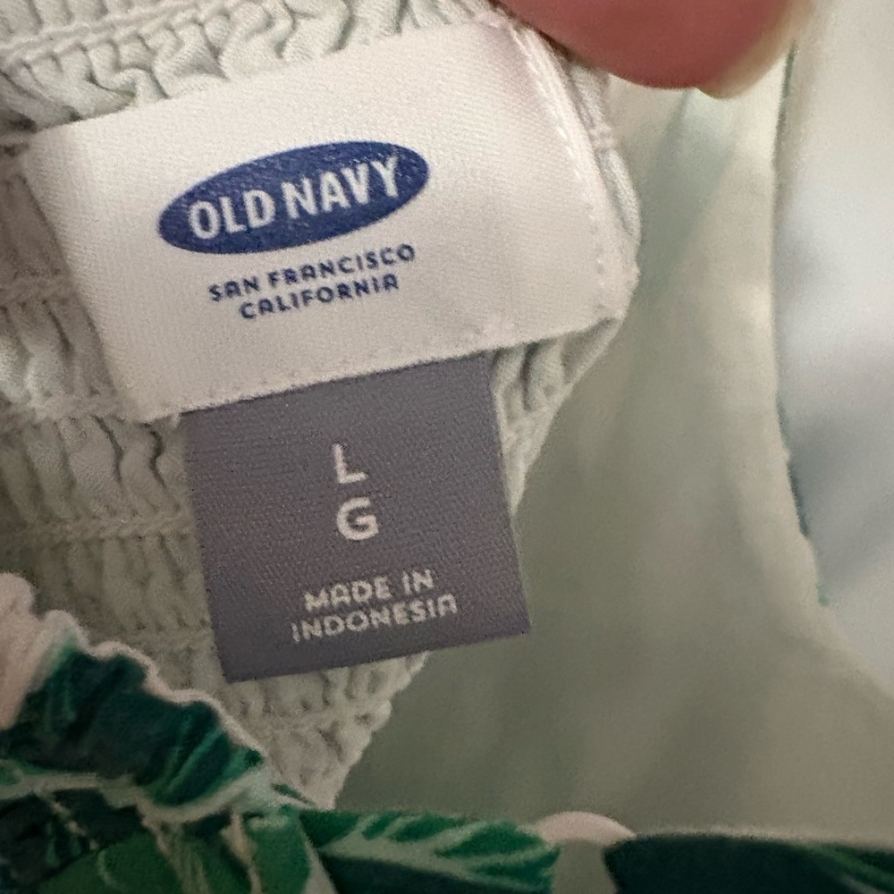 OLD NAVY Vibrant Y2K Tropical Green Coquette Flirty Sexy Retro Midi Dress Size L - Picture 4 of 6